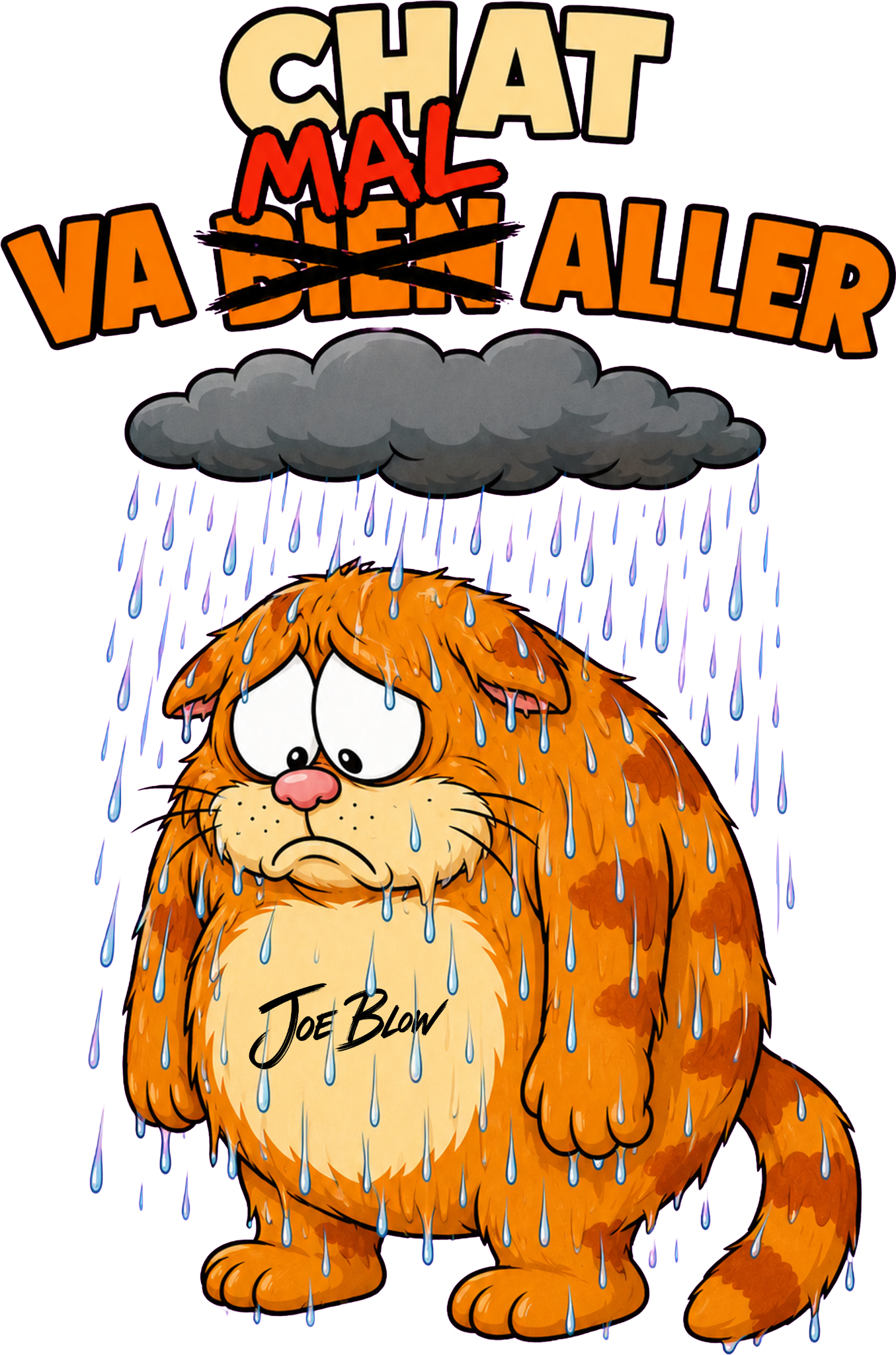 Illustration Chat va mal aller